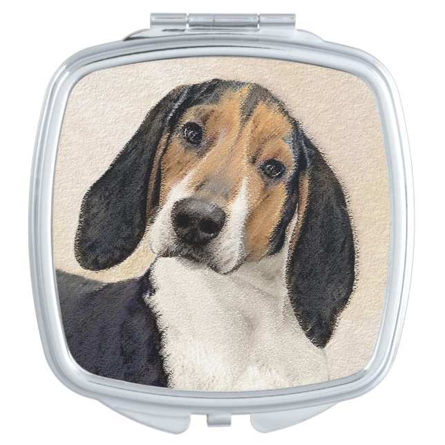 Treeing Walker Coonhound Painting - Original Art Compact Mirror (Front)