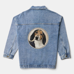 Treeing Walker Coonhound Painting - Original Art Denim Jacket