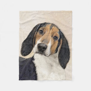 Treeing Walker Coonhound Painting - Original Art Fleece Blanket