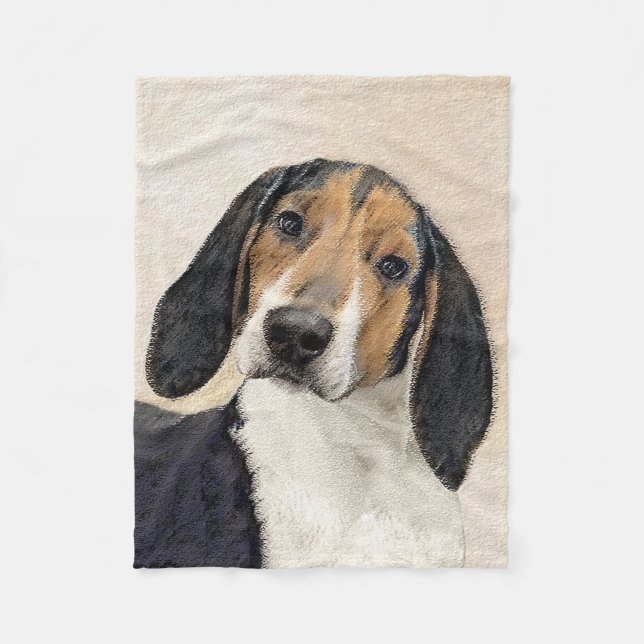 Treeing Walker Coonhound Painting - Original Art Fleece Blanket (Front)