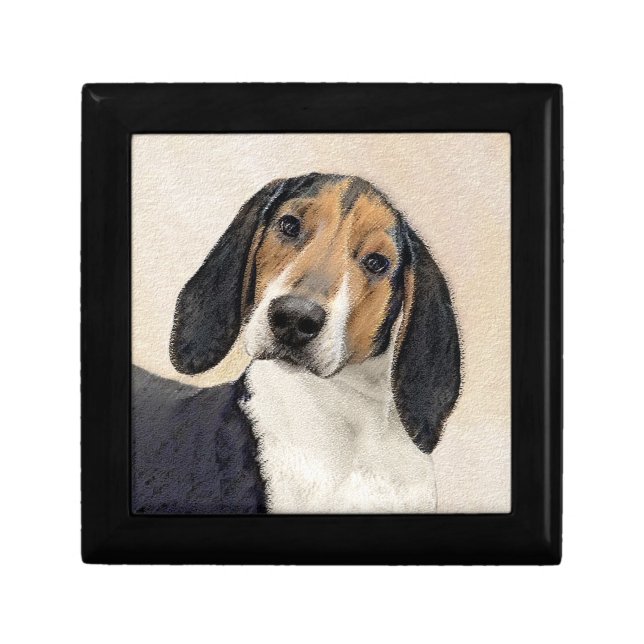 Treeing Walker Coonhound Painting - Original Art Gift Box (Front)