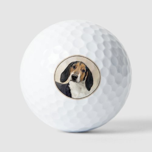 Treeing Walker Coonhound Painting _ Original Art Golf Balls