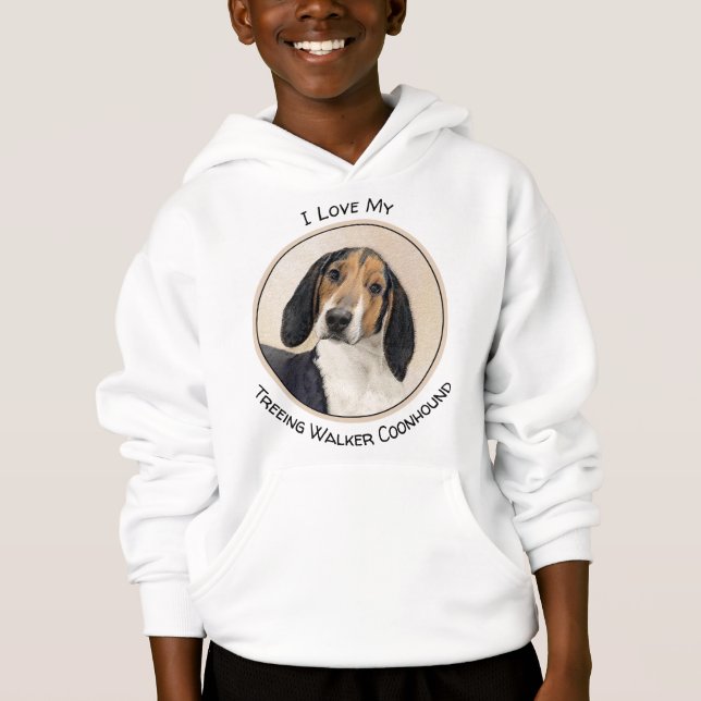 Treeing Walker Coonhound Painting - Original Art Hoodie (Front)