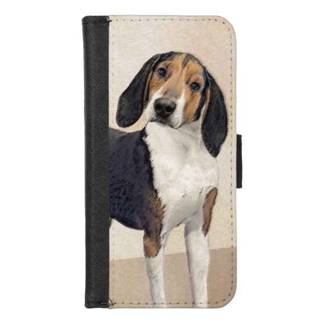 Treeing Walker Coonhound Painting - Original Art iPhone Wallet Case (Front)