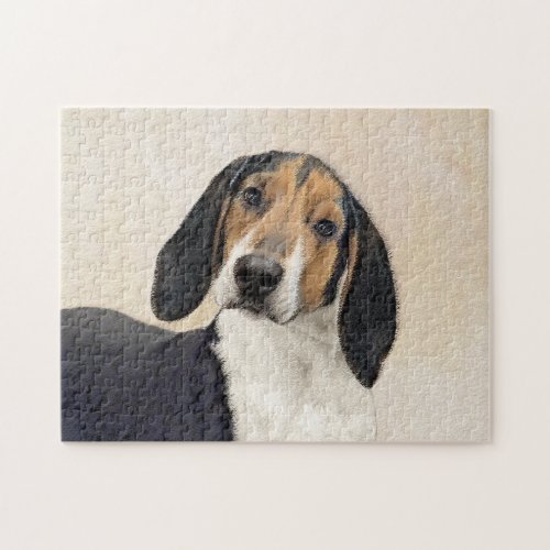 Treeing Walker Coonhound Painting _ Original Art Jigsaw Puzzle