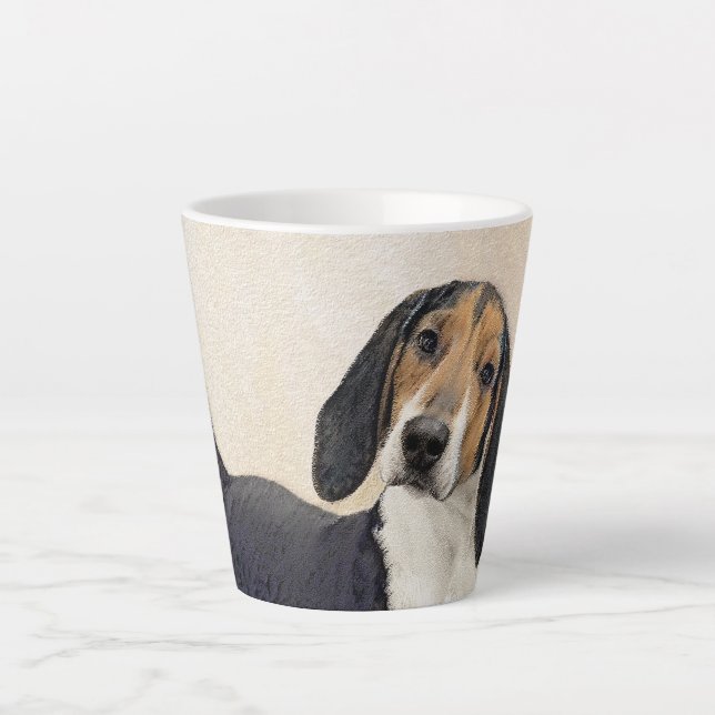 Treeing Walker Coonhound Painting - Original Art Latte Mug (Front)