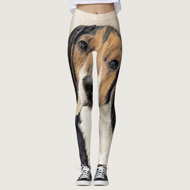Treeing Walker Coonhound Painting - Original Art Leggings (Front)