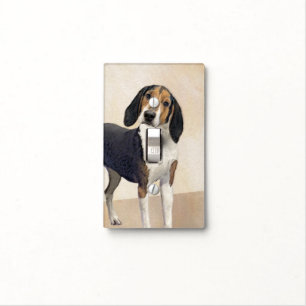 Treeing Walker Coonhound Painting - Original Art Light Switch Cover
