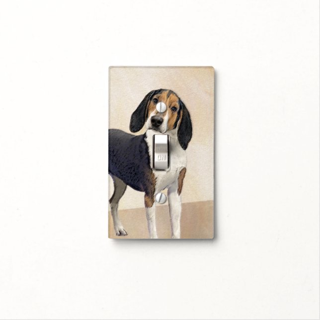 Treeing Walker Coonhound Painting - Original Art Light Switch Cover (In Situ)