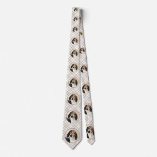 Treeing Walker Coonhound Painting - Original Art Neck Tie
