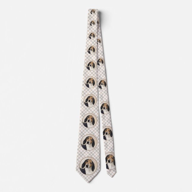 Treeing Walker Coonhound Painting - Original Art Neck Tie (Front)