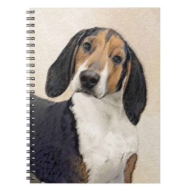 Treeing Walker Coonhound Painting - Original Art Notebook (Front)