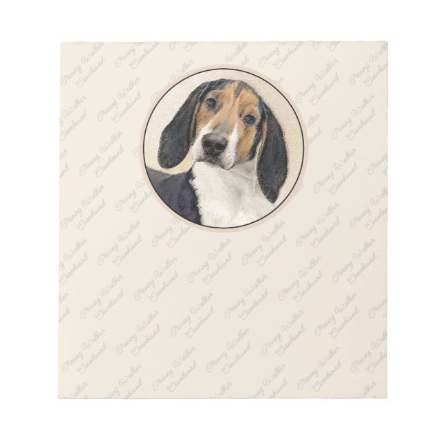 Treeing Walker Coonhound Painting - Original Art Notepad (Front)