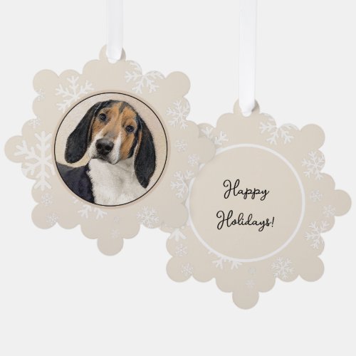 Treeing Walker Coonhound Painting _ Original Art Ornament Card
