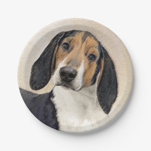 Treeing Walker Coonhound Painting _ Original Art Paper Plates