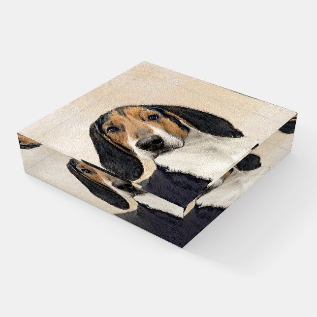 Treeing Walker Coonhound Painting - Original Art Paperweight (Angled)