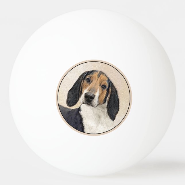 Treeing Walker Coonhound Painting - Original Art Ping Pong Ball (Front)