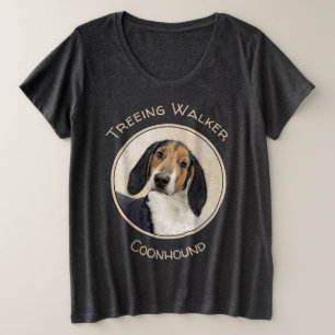Treeing Walker Coonhound Painting - Original Art Plus Size T-Shirt