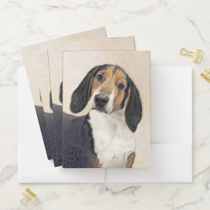 Treeing Walker Coonhound Painting - Original Art Pocket Folder