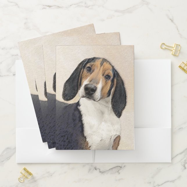 Treeing Walker Coonhound Painting - Original Art Pocket Folder (In Situ)