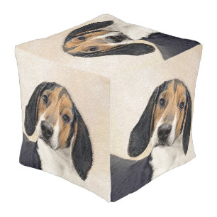 Treeing Walker Coonhound Painting - Original Art Pouf