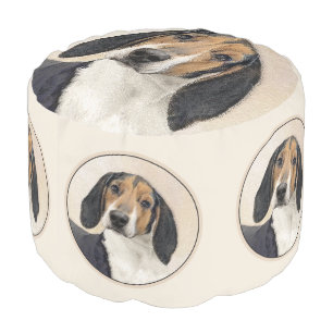 Treeing Walker Coonhound Painting - Original Art Pouf