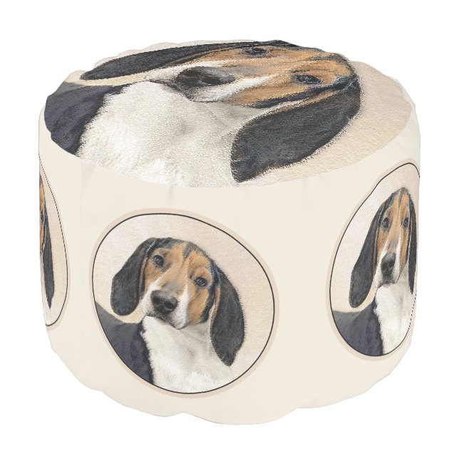 Treeing Walker Coonhound Painting - Original Art Pouf (Angled Back)