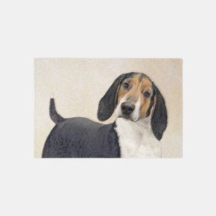 Treeing Walker Coonhound Painting - Original Art Rug