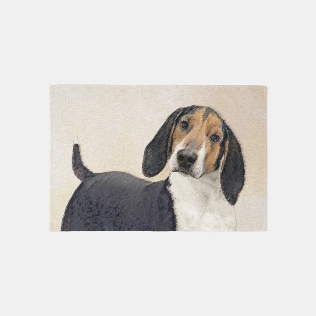 Treeing Walker Coonhound Painting - Original Art Rug (Front)