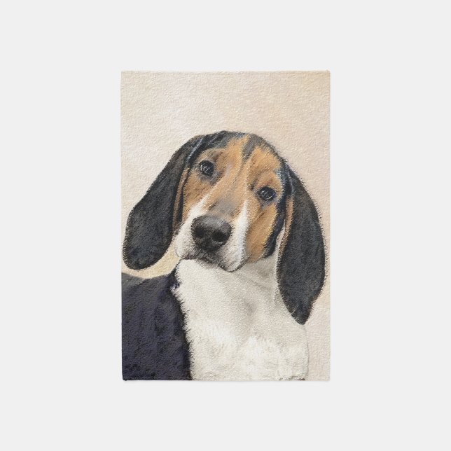 Treeing Walker Coonhound Painting - Original Art Rug (Front (Vertical))