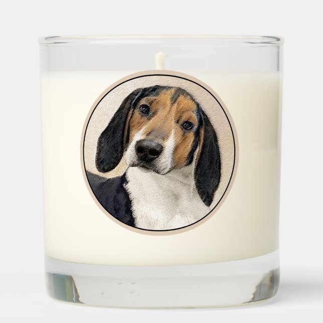 Treeing Walker Coonhound Painting - Original Art Scented Candle (Back)