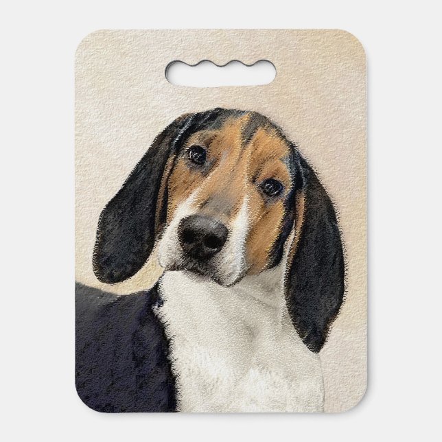 Treeing Walker Coonhound Painting - Original Art Seat Cushion (Front Vertical)