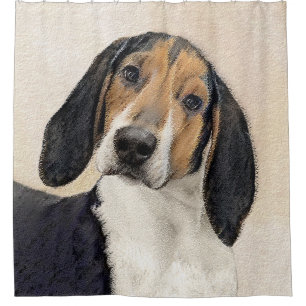 Treeing Walker Coonhound Painting - Original Art Shower Curtain