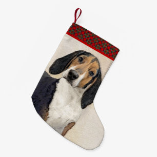 Treeing Walker Coonhound Painting - Original Art Small Christmas Stocking