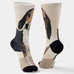 Treeing Walker Coonhound Painting - Original Art Socks