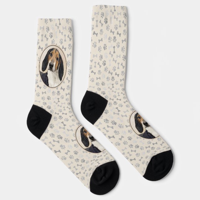 Treeing Walker Coonhound Painting - Original Art Socks (Right)