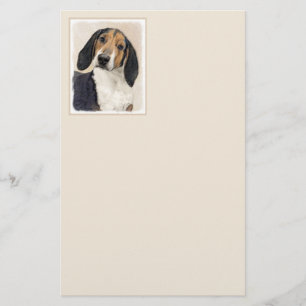 Treeing Walker Coonhound Painting - Original Art Stationery