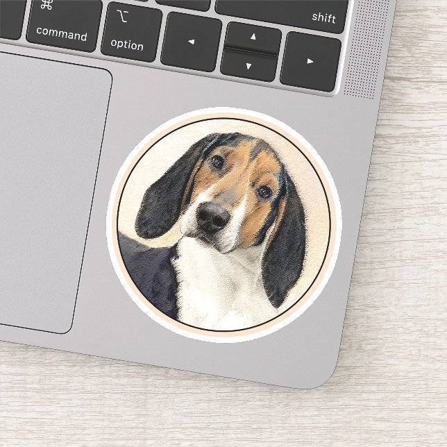 Treeing Walker Coonhound Painting - Original Art Sticker (Detail)