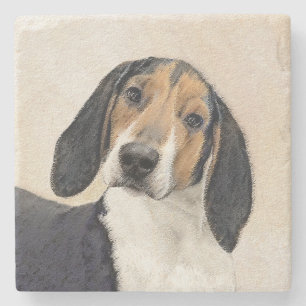 Treeing Walker Coonhound Painting - Original Art Stone Coaster