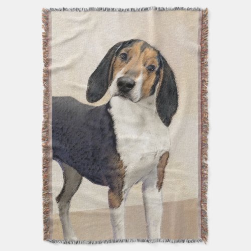 Treeing Walker Coonhound Painting _ Original Art Throw Blanket