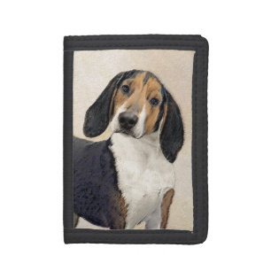 Treeing Walker Coonhound Painting - Original Art Tri-fold Wallet