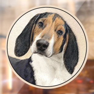 Treeing Walker Coonhound Painting - Original Art Window Cling
