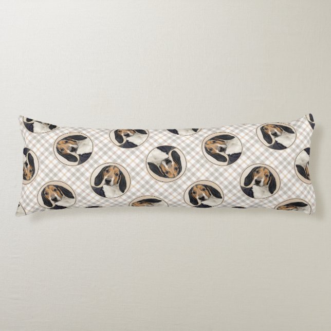 Treeing Walker Coonhound Painting Original Dog Art Body Pillow (Front)