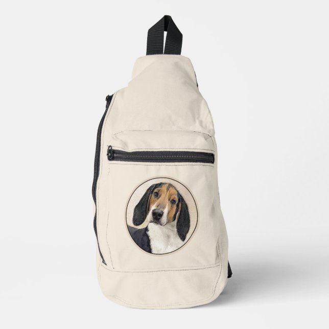 Treeing Walker Coonhound Painting Original Dog Art Sling Bag (Front)