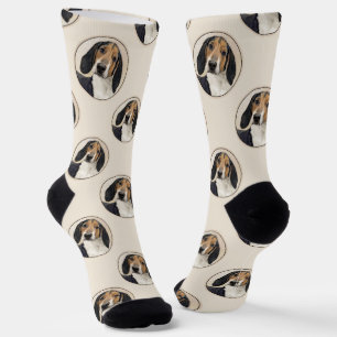 Treeing Walker Coonhound Painting Original Dog Art Socks