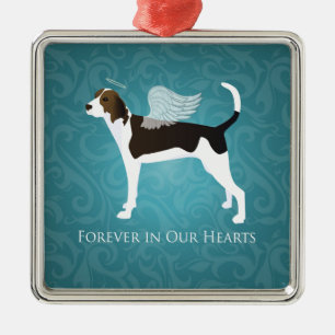 Treeing Walker Coonhound Pet Memorial Angel Dog Metal Ornament