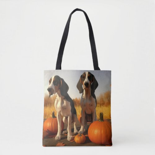 Treeing Walker Coonhound Puppy Autumn Pumpkin Tote Bag