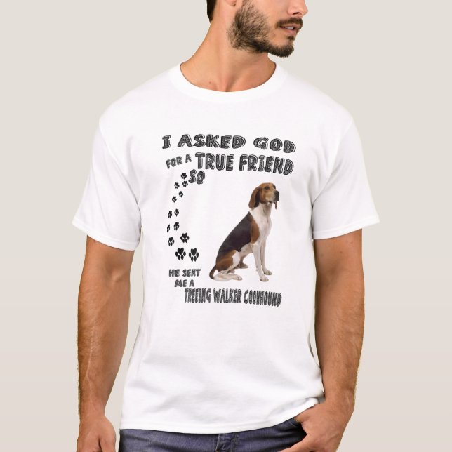 Treeing Walker Coonhound Quote Mom, TWC Dad Art, W T-Shirt (Front)