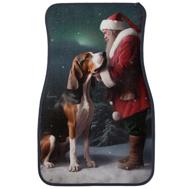 Treeing Walker Coonhound Santa Claus Christmas Car Floor Mat (Front)
