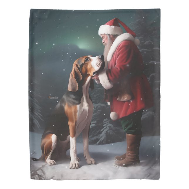 Treeing Walker Coonhound Santa Claus Christmas Duvet Cover (Front)